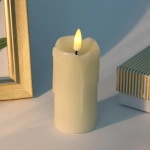 Сувенир с подсветкой «Свеча восковая - Сияние» 5*10 см - облита воском (работает от батареек 2 АА)