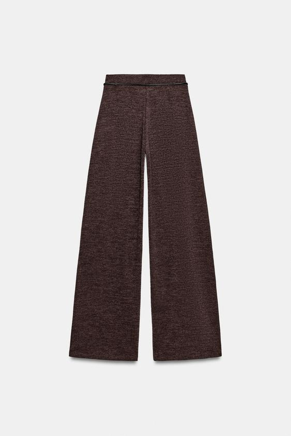 ZARA БРЮКИ-ПИКЕ С ПОЯСОМ, ТЕМНО-КОРИЧНЕВЫЙ