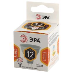 Лампа светодиодная ЭРА STD LED MR16-12W-827-GU5.3 12Вт софит теплый белый свет GU5.3 | Лампы cветодиодные Точечные (Софиты) (MR, PAR)