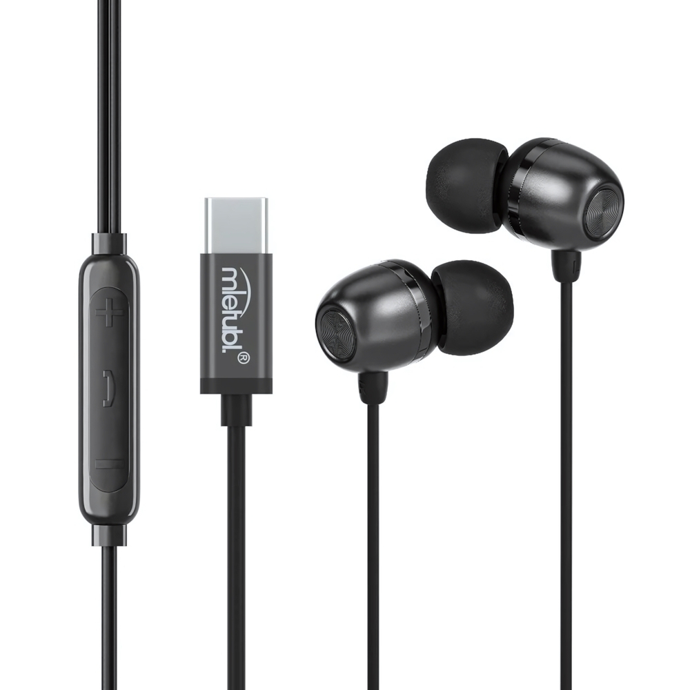Гарнитура Mietubl MTB-HPTIE01, вакуумные, разъем Type-C, кабель 1.2 м Black