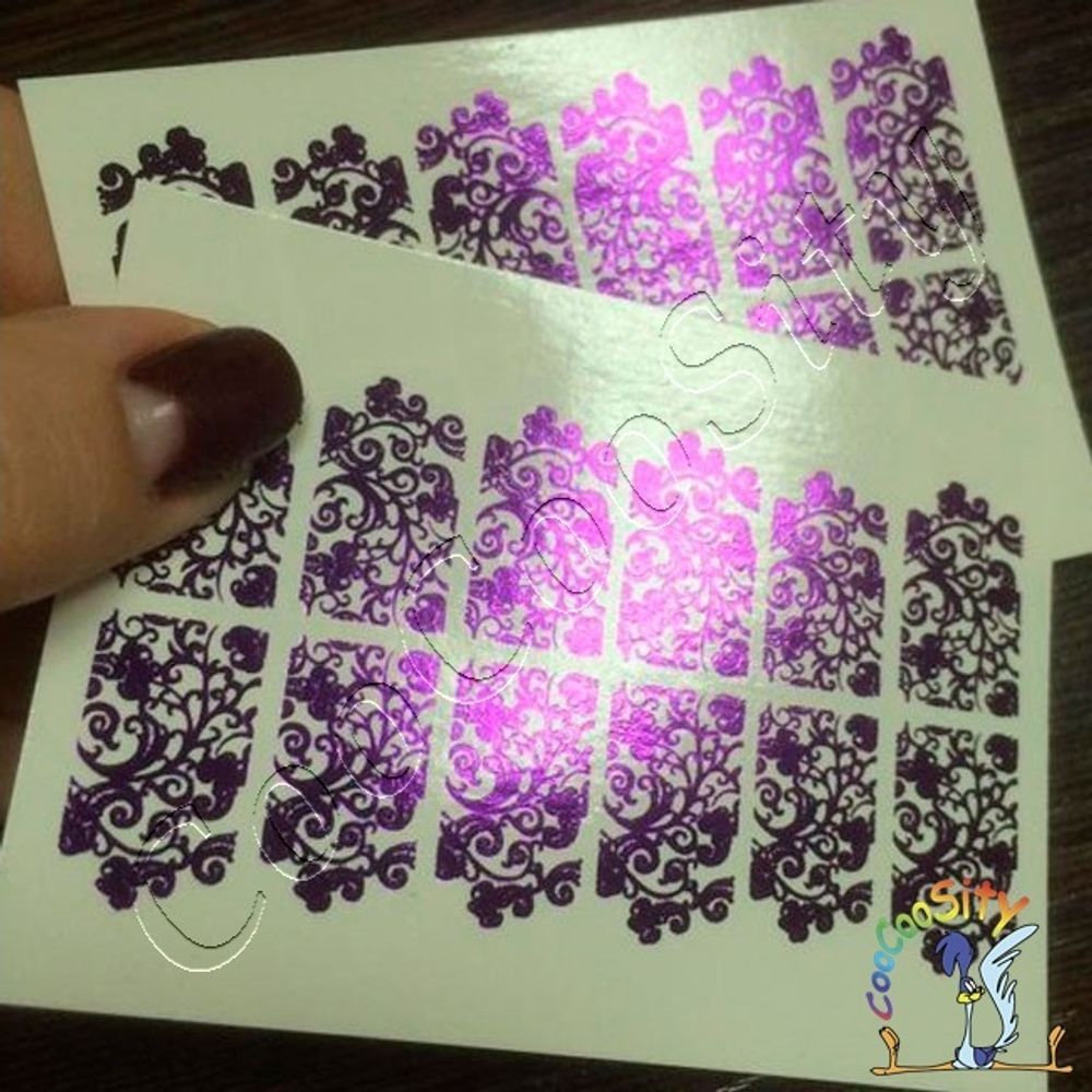 Фольгированный слайдер-дизайн для ногтей Ф90 фиолетовый