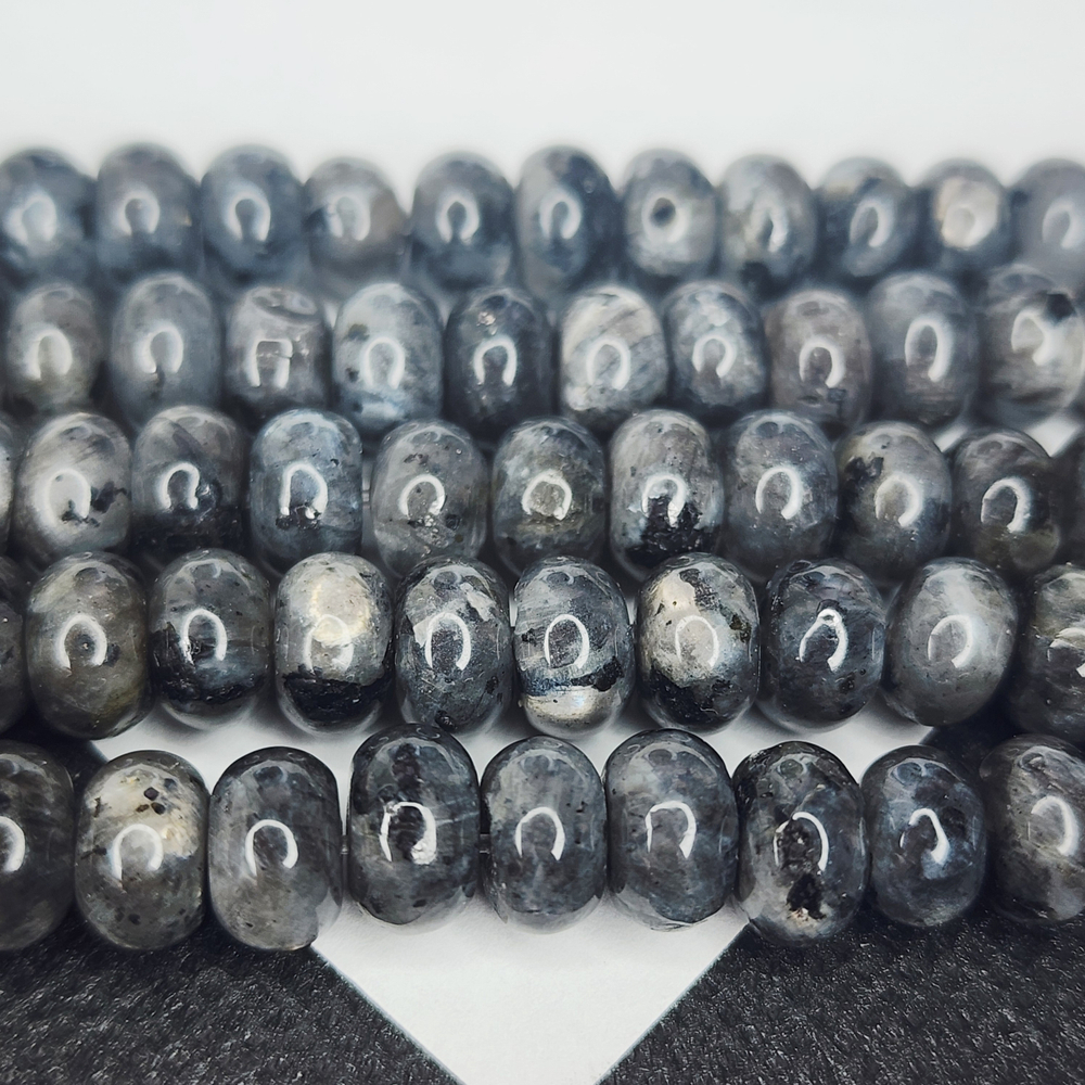 Ларвикит, гладкий рондель, отличная полировка, р-р 8×5мм