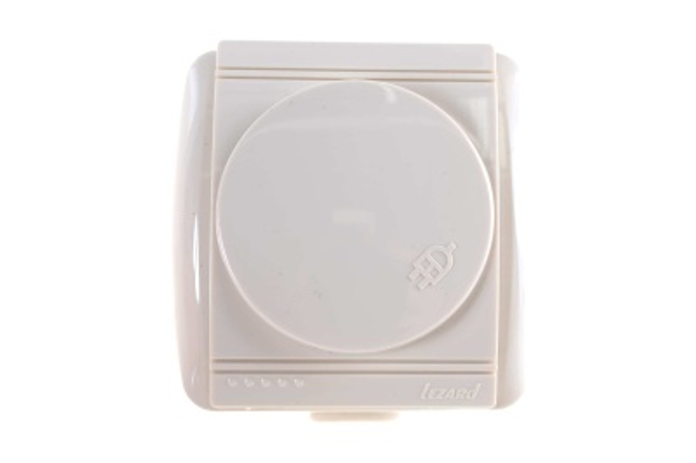 Розетка 1 местная LEZARD Ната крем с крышкой с/з керамика