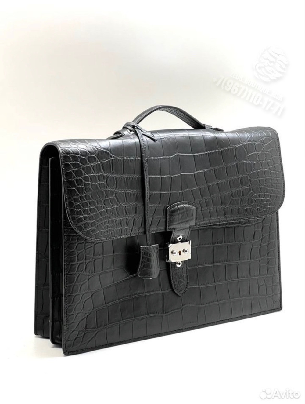 Портфель Hermes из кожи крокодила