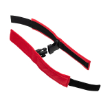 Красно-черные велюровые наручники ToyFa Anonymo 310106