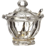 Банка для меда рублевка 250 мл. 12.5*12.5 см. + ложка. коллекция muza