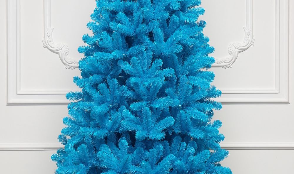 Искусственная голубая елка «Морской бриз» (пвх) 240 см / 2,4 м