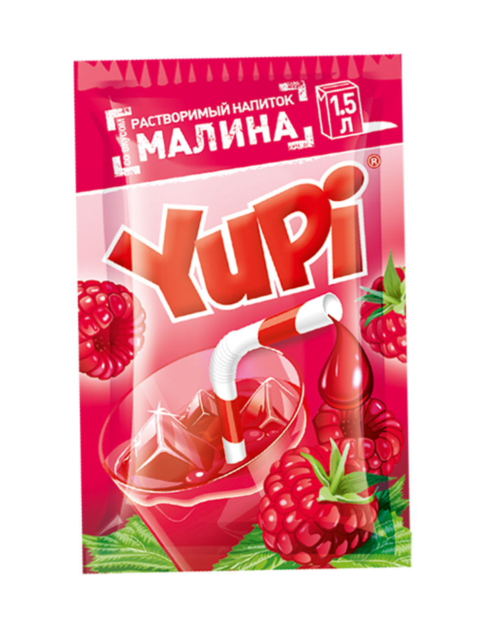 Растворимый напиток ЮПИ Малина 12г*24шт*6 блоков.