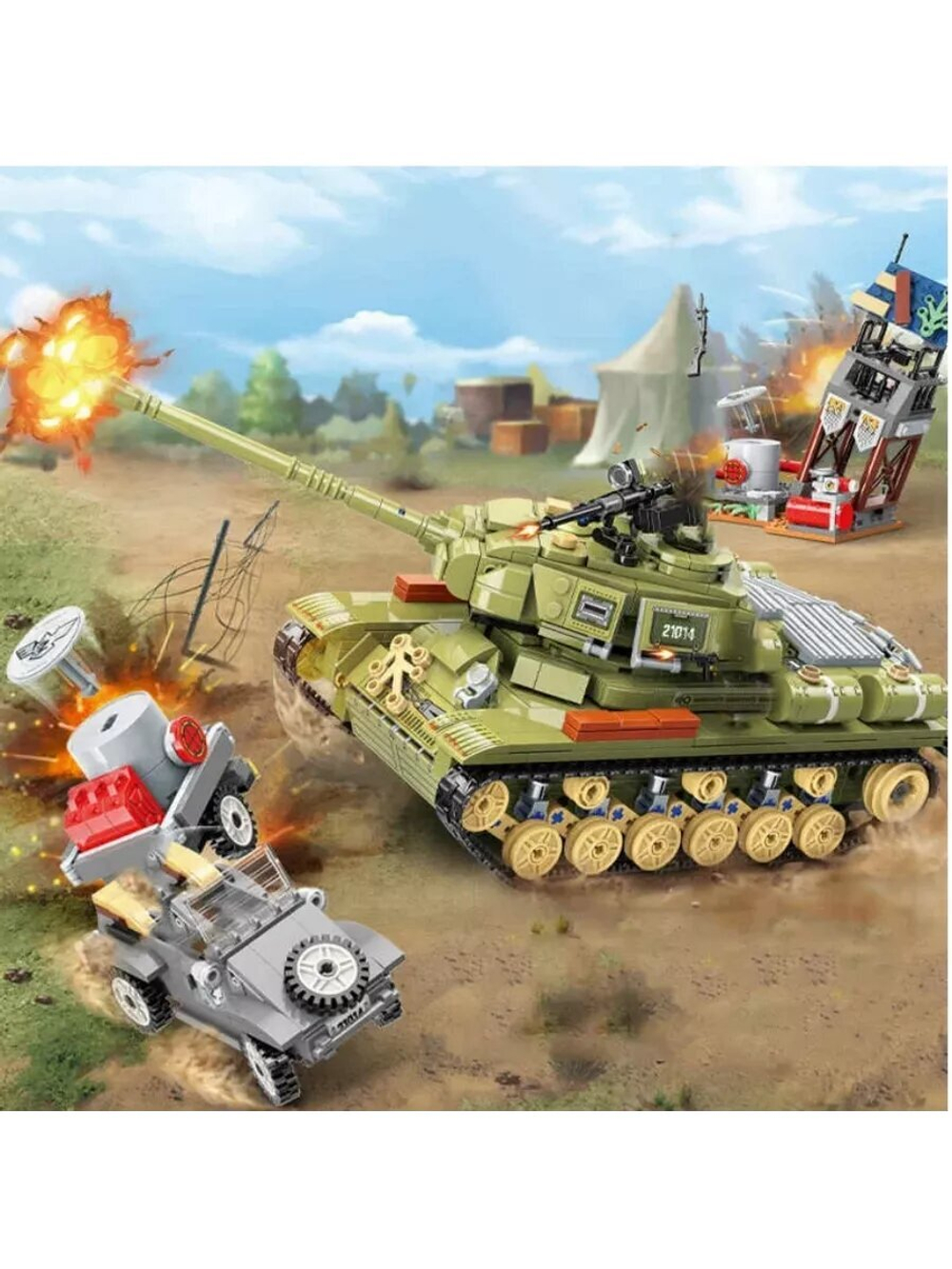 Конструктор Qman CombatZones 21014 Танк, 858 дет.