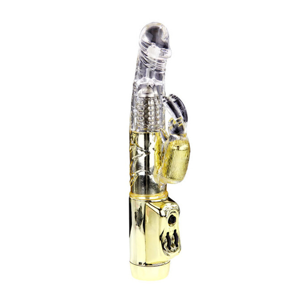 Хай-тек вибратор с клиторальной стимуляцией GOLD LOVER (Цвет: золотой)