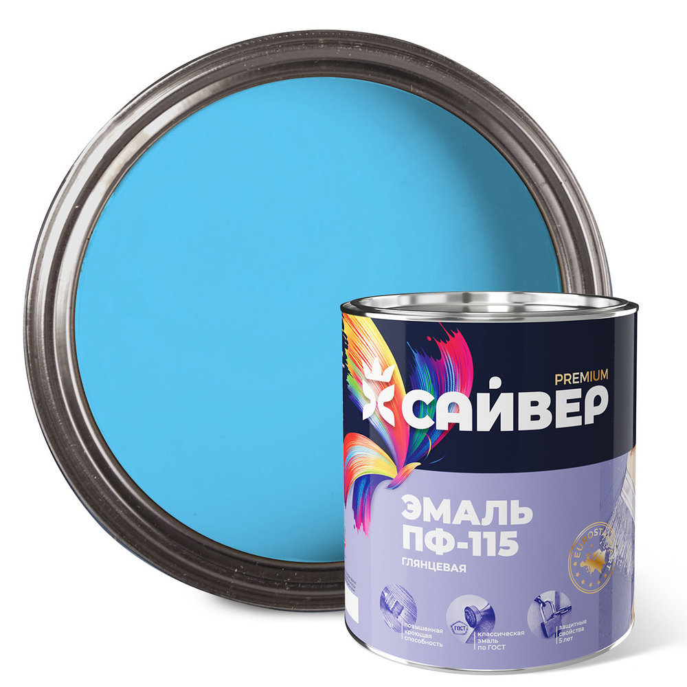САЙВЕР  Эмаль ПФ-115 Светло-голубая 2,7кг ГОСТ 6465-76