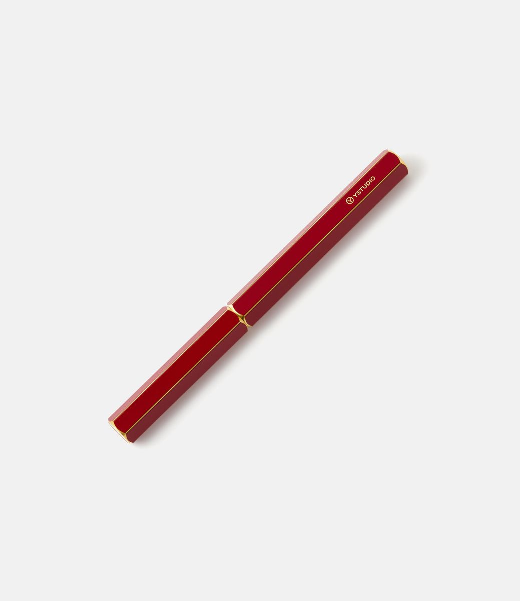 Ystudio Classic Revolve Fountain Pen Red — перьевая ручка из латуни