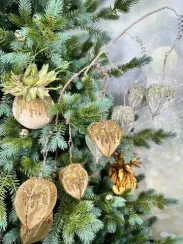 Ветвь Физалис бронза 69 см., 1 шт., Christmas DeLuxe (86673)