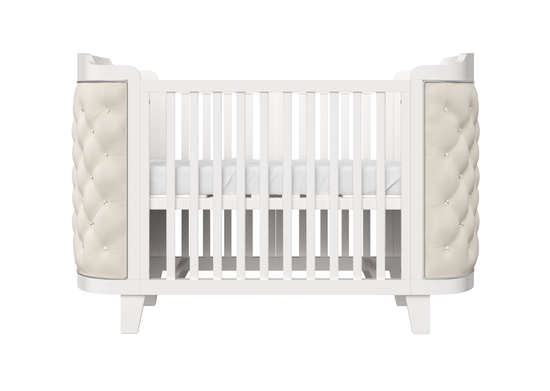 Кроватка-трансформер Elegance (белый/экокожа бежевая)