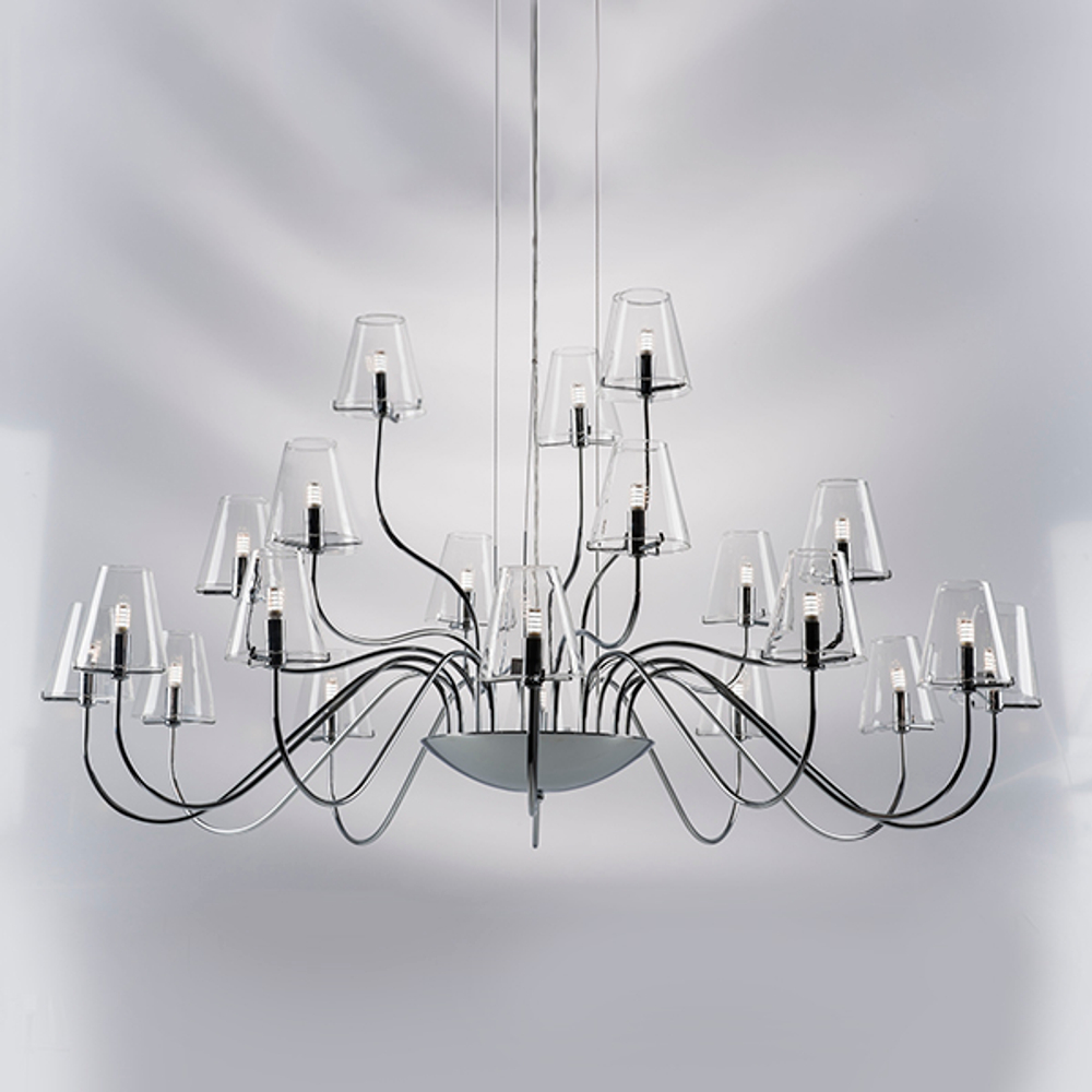 758214 Люстра подв. DIAFANO 21х40W G9 ХРОМ/ПРОЗРАЧНЫЙ