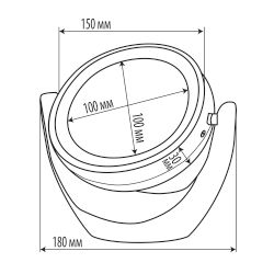 TLD-592 White-LED-13Lm-6000K-3АА Настольный светильник зеркало. На батарейках 3AAне в-к. Сенсорный выключатель. Белый. ТМ Uniel