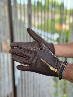 Мужские перчатки из кожи крокодила AC-131