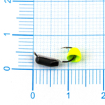 Мормышка Владимирская 600 "Гвоздик с латунным колокольчиком Chartreuse", с коронкой, 2.5мм, 0.6гр (15шт/уп)