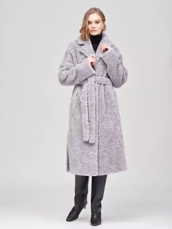 Шуба женская Чебурашка Тедди, серая, SilverFox