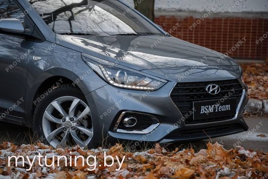 Реснички на фары для Hyundai Solaris II