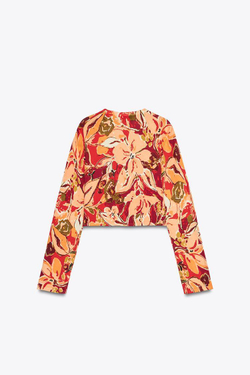 ZARA ТРИКОТАЖНЫЙ ТОП С ПРИНТОМ, РАЗНОЦВЕТНЫЙ