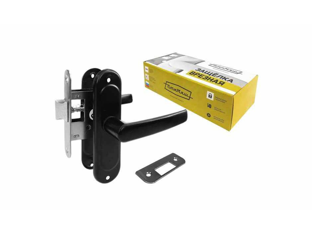 Защелка дверная ЗЩ1.45 черная Птимаш (20шт/уп)