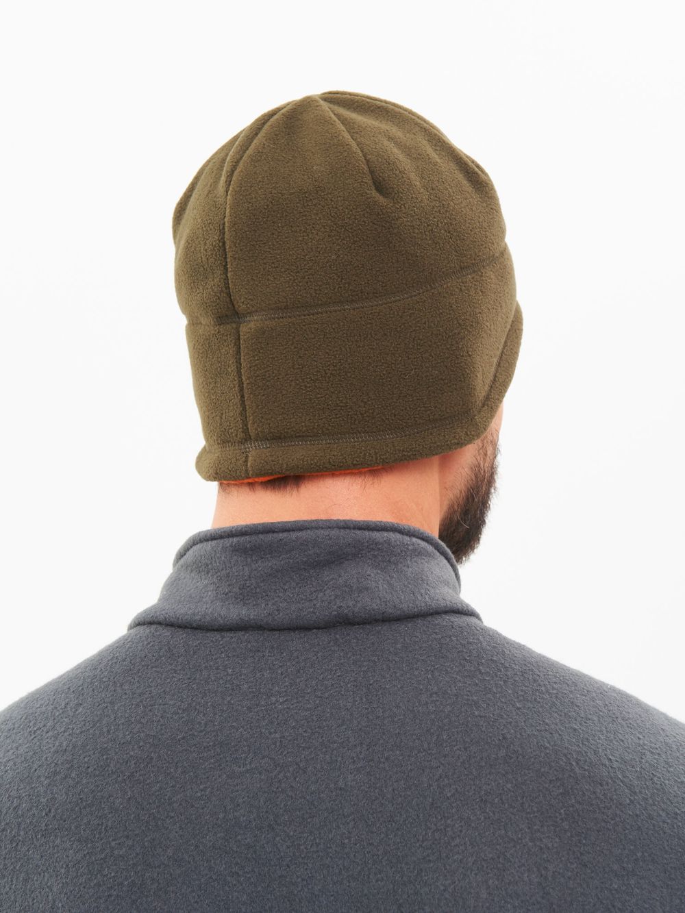 Шапка двухсторонняя ткань Флис цвет Хаки/Оранжевый