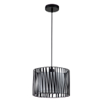 Подвесной светильник 1x60Вт E27,  металл/ткань/пвх, черный