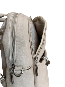 Рюкзак сумка женская из экокожи бежевая QOZA
