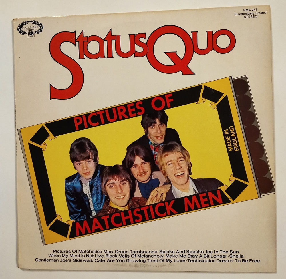 Винтажная виниловая пластинка LP Status Quo Pictures Of Matchstick Men (UK 1976)