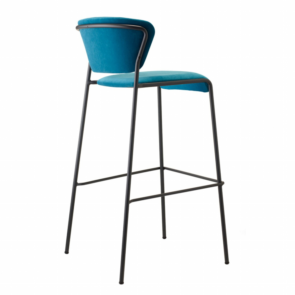 Стул барный с обивкой Scab Design Lisa, антрацит, синий