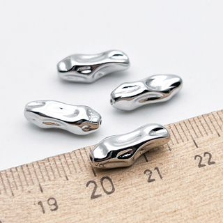 Бусина, цвет серебро (родий), размер 15*5,5 мм, цена за 1 шт