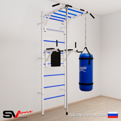 Шведская стенка Sv Sport усиленная 6401 (Турник рукоход/Брусья/Канат/Цепь/Мешок 15кг)