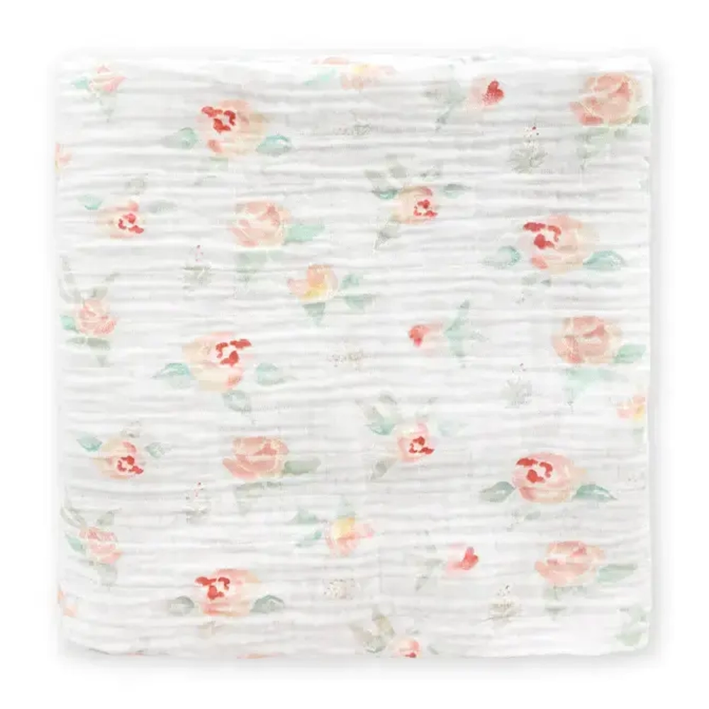 SwaddleDesigns Пеленка муслиновая - Watercolor Peachy Pink Floral