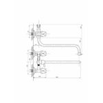 Смеситель для ванны и раковины 1/2 кер ПРОФСАН ПСМ-157-75 "ЕВРО",  эксцентрики "ЕВРО",мах КРЕСТ ХРОМ