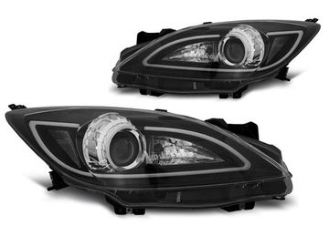 Передние фары tube light black для Mazda 3 MK2
