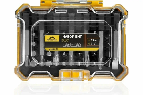 НАБОР БИТ VERTEXTOOLS 32 ПРЕДМЕТОВ, АДАПТЕР