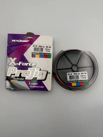 Плетеный шнур для рыбалки ProJig X-Force Multicolor 0,16 мм, 11,0 кг, 150 м. Товар уцененный