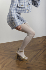 Жакет твидовый O-вырез