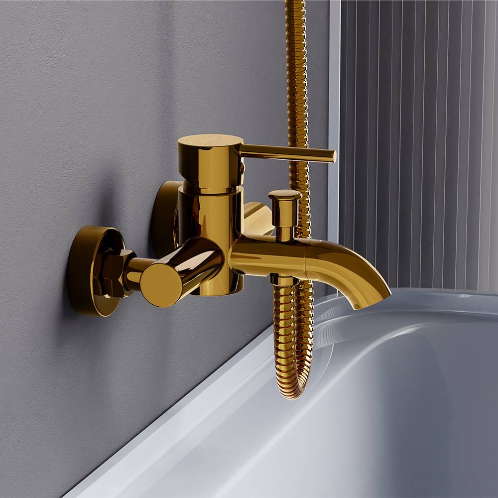 Смеситель для ванной и душа, золото Damixa Scandinavian Pure 361000600