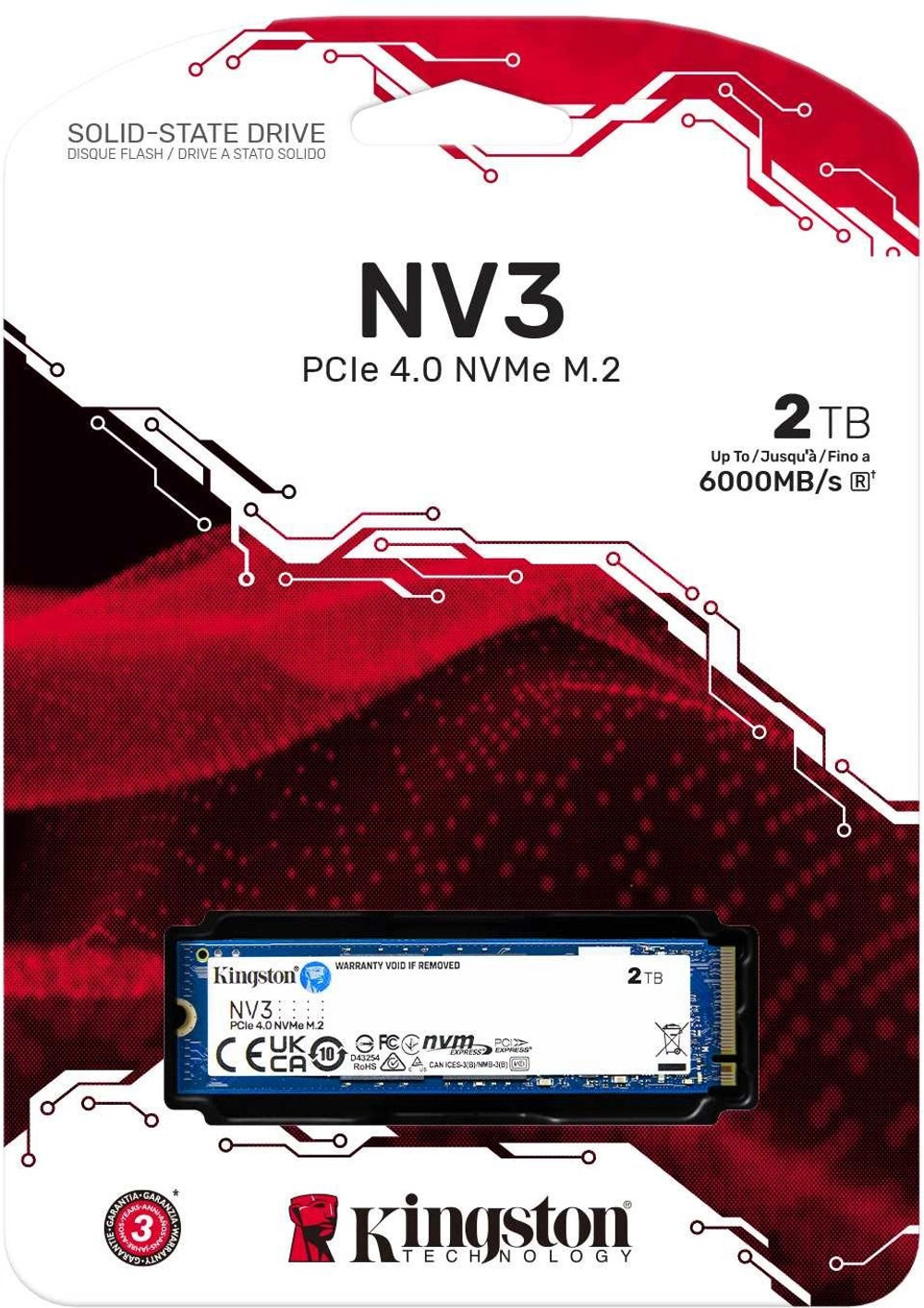 Накопитель SSD M.2 2280 Kingston SNV3S/2000G 2048 ГБ