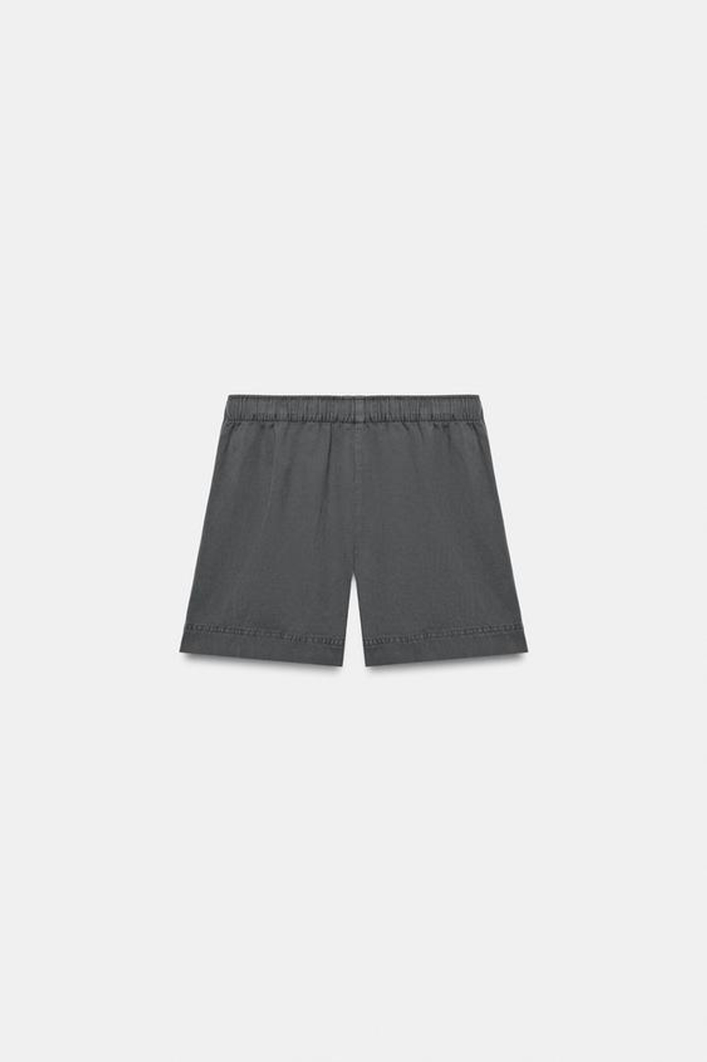 ZARA ШОРТЫ ИЗ 100% ХЛОПКА С ЭЛАСТИЧНЫМ ПОЯСОМ, СЕРЫЙ