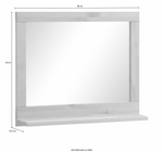 Зеркало настенное 60х50, Джосси, прямоугольное, для ванной, спальни, прихожей, в деревянной раме, белый, Dipriz