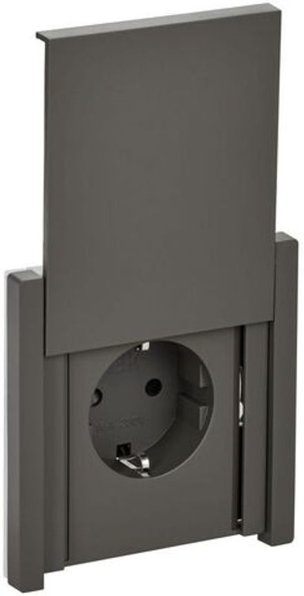 Розетка СП FORTE&PIANO16А IP44 FP319 с заземл. защ. шторки с крышкой безвинт. крепл. сер. IEK FP-R16-16-1-44-K03