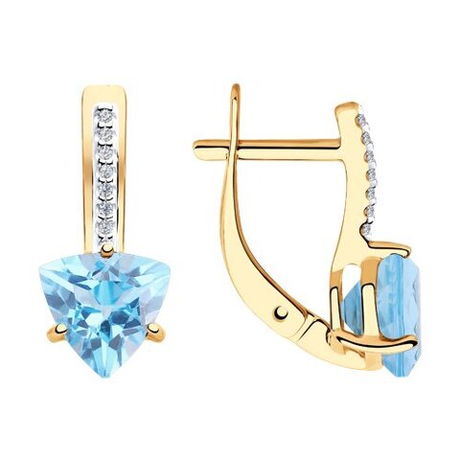 Серьги из золота с топазами