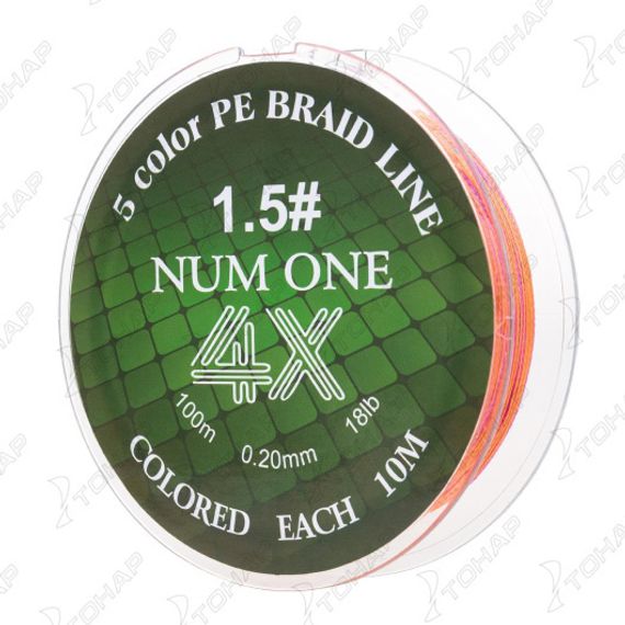 Шнур NUM ONE PE4X-100M 1.5#/0,205 mm Multi Colour Ryobi