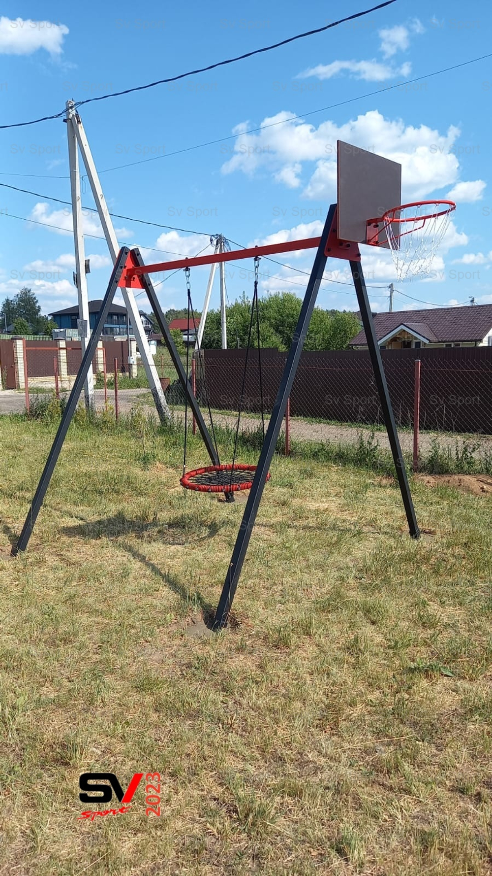 Монтаж уличных качелей Sv Sport