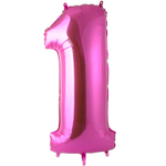 Шар фольгированный Цифра 1 101 см (Розовый)