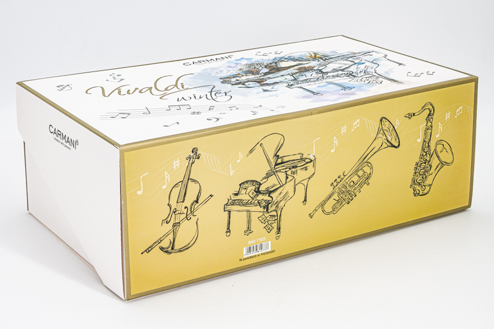 Чайная пара 230мл Carmani Зима A. Vivaldi белая/голубая