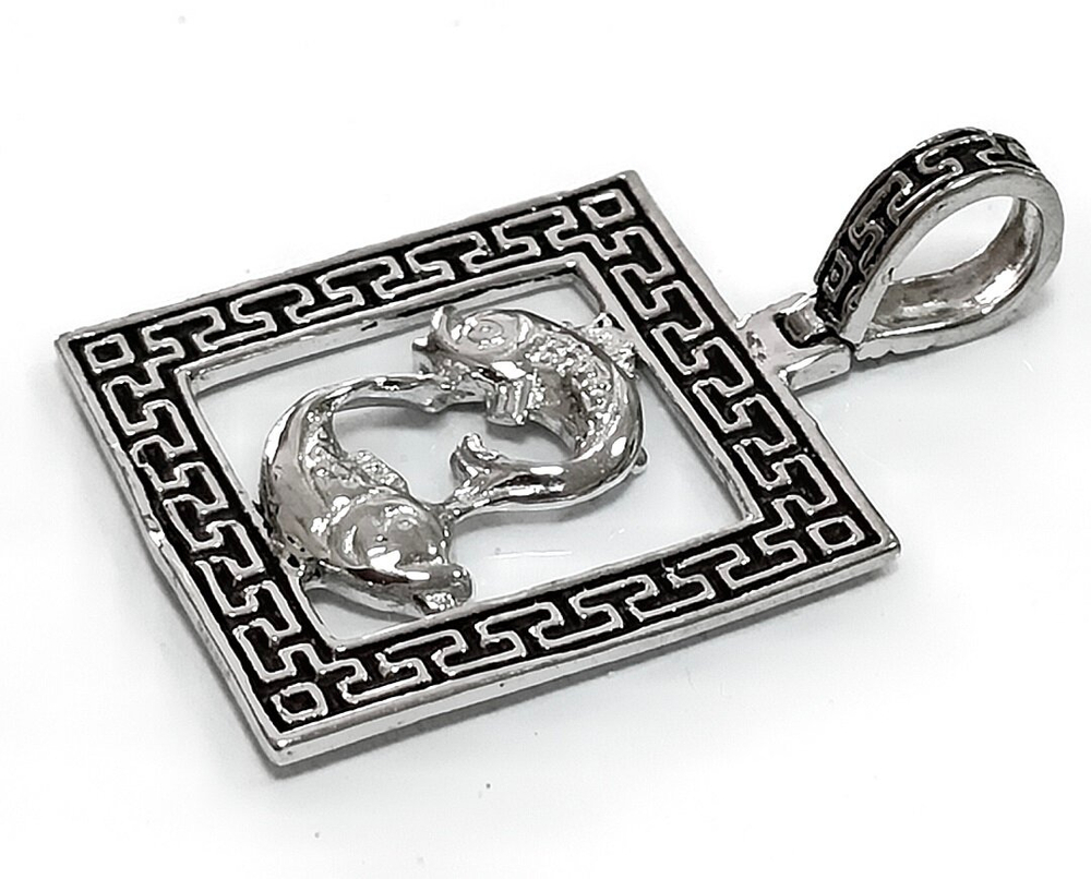 Подвеска Эстерелла "Рыбы", серебро 925, родированная, с чернением, средний вес 3,12 г